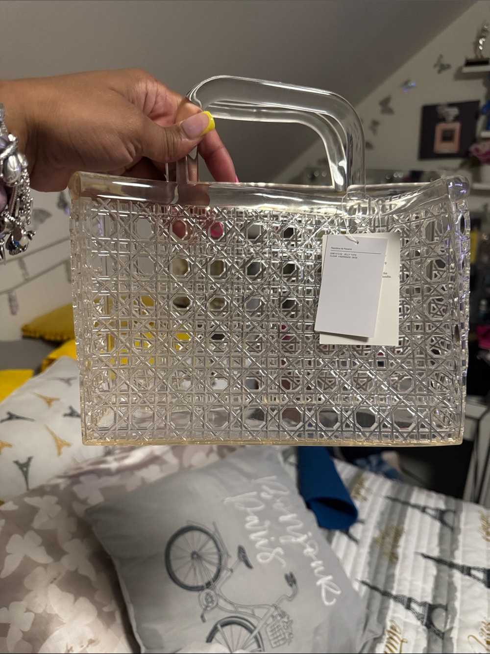 Old navy Clear Woven Tote Bag - Transparent Handheld Bag